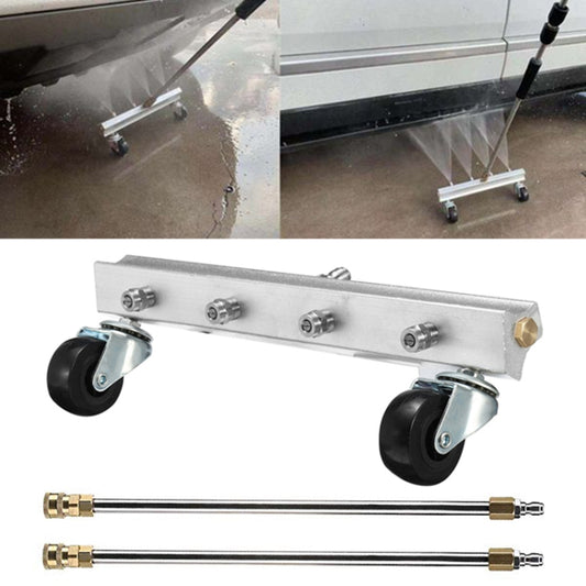 Car Body Chassis Car High Pressure Washing Machine Car Bottom Water Washing Machine 4 Nozzle Cleaner Set, Extension Rod Length: 34cm, with Extension Rod