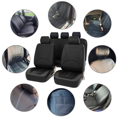 9 in 1 Universal PU Leather Four Seasons Anti-Slippery Cushion Mat Set for 5 Seat Car, For 5 Seat Car