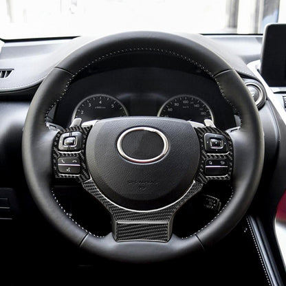 4 in 1 Car Carbon Fiber Steering Wheel Button Decorative Sticker for Lexus IS250 NX200 200t 300h, Left and Right Drive Universal, For Lexus IS250 NX200 200t 300h