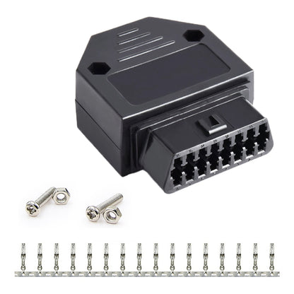 16PIN Car OBD 2 Female Connector OBD Plug + Case + Terminal + Screw, Female