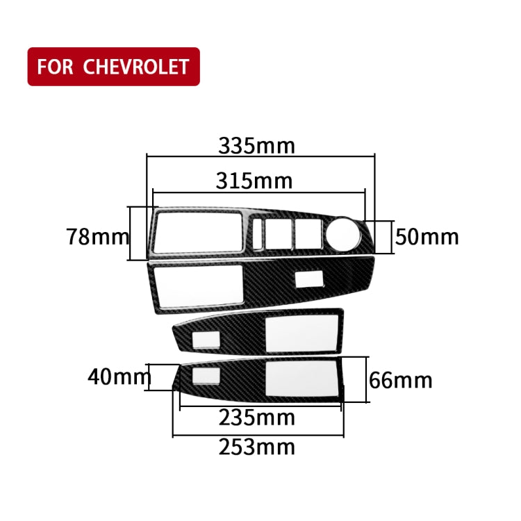 Car Carbon Fiber Window Lift Switch Panel Decorative Sticker for Chevrolet Cruze 2009-2015, Left Drive, Window Lift Switch