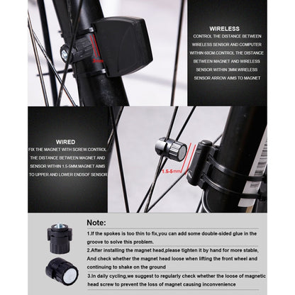 2.8 inch English Wireless Waterproof Cycle Computer LCD Odometer Speedometer with Extension Holder, Wireless with Extension Holder