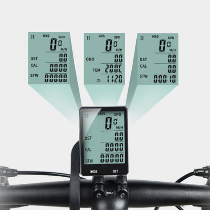 2.8 inch English Wireless Waterproof Cycle Computer LCD Odometer Speedometer with Extension Holder, Wireless with Extension Holder