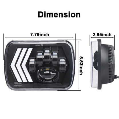 2 PCS 5X7 inch Car Modified Red Background LED Square Headlamp for Jeep Wrangler, For Jeep Wrangler(5X7 inch)