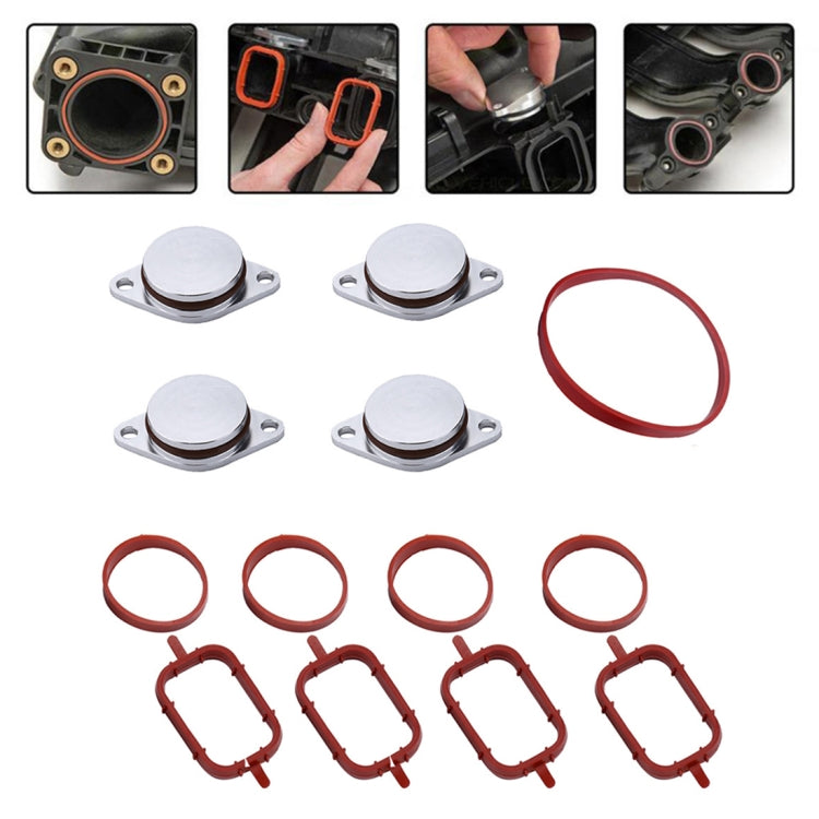4x33mm Car Swirl Flap Air Intake Aluminum Gasket Remove Repair Kit, 33mm (Silver)