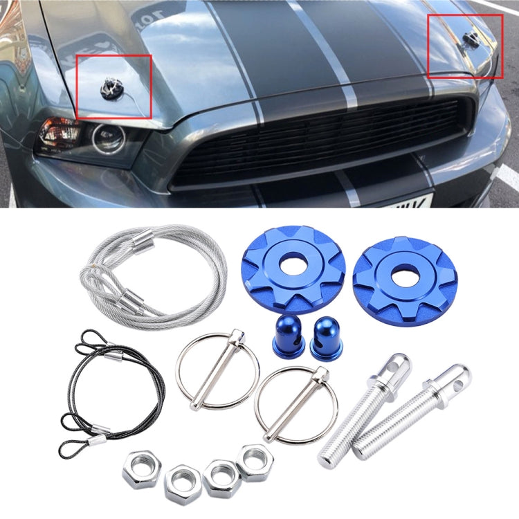 XH-6041 Car Universal Modified Aluminum Alloy Engine Hood Lock Cover, XH-6041(Black), XH-6041(Blue), XH-6041(Red)