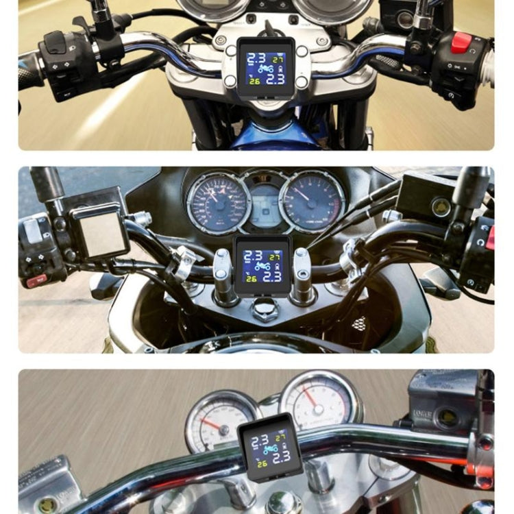 Universal Motorcycle Wireless High Precision Solar Energy TPMS Tire Pressure Alarm System External Tire Monitor, Motorcycle External Tire Monitor