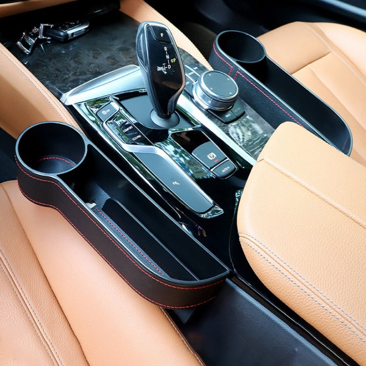 2 PCS Car Multi-functional Console Box Cup Holder Seat Gap Side Storage Box