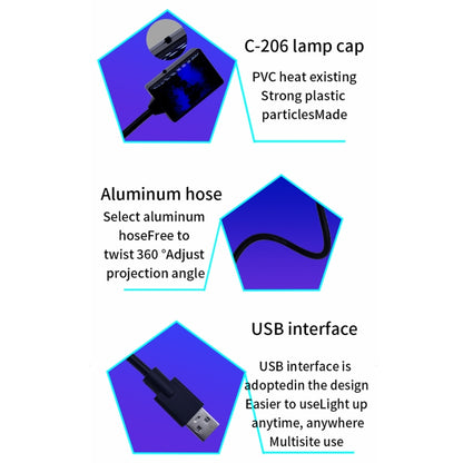 5V 0.1W IPX4 Car Rotating Star Lights Starry Sky Atmosphere Lamp, C-206 (Red Light), C-206 (Blue Light)