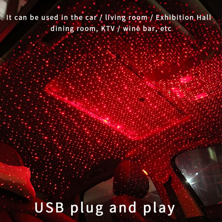 5V 0.1W IPX4 Car Rotating Star Lights Starry Sky Atmosphere Lamp, C-206 (Red Light), C-206 (Blue Light)