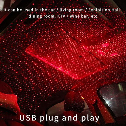 5V 0.1W IPX4 Car Rotating Star Lights Starry Sky Atmosphere Lamp, C-206 (Red Light), C-206 (Blue Light)