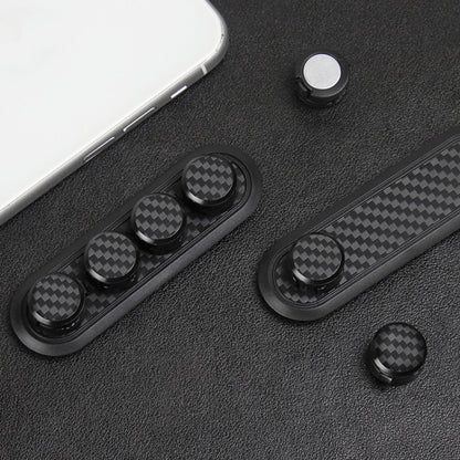 Car Carbon Fiber Magnetic Clamp Cable Storage Box Creative Desktop Hub Organizer, Desktop Hub Organizer