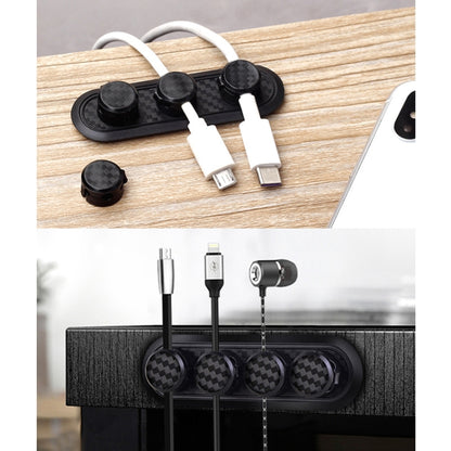 Car Carbon Fiber Magnetic Clamp Cable Storage Box Creative Desktop Hub Organizer, Desktop Hub Organizer