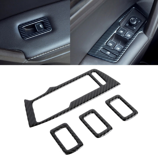 Car Carbon Fiber Window Glass Lifter Panel Decorative Sticker for Volkswagen Tiguan L 2019-2021, Window Glass Lifter