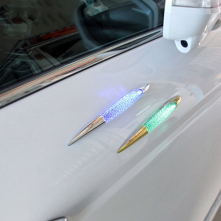 Car Solar Shark Gill Warning Lights Car Door Anti-collision Rear-end Collision LED Dlashing Lamp, Mode: Constant Bright + Flashing, Constant Bright + Flashing (Gold)