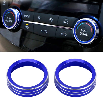 2 PCS Car Metal Air Conditioner Knob Case for Nissan X-TRAIL, For Nissan X-TRAIL (Silver), For Nissan X-TRAIL (Blue), For Nissan X-TRAIL (Red)