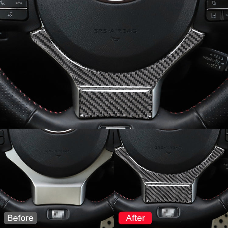 Car Carbon Fiber Steering Wheel Decorative Sticker for Lexus IS250 2013-, Left Drive, Steering Wheel