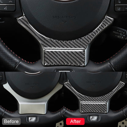 Car Carbon Fiber Steering Wheel Decorative Sticker for Lexus IS250 2013-, Left Drive, Steering Wheel