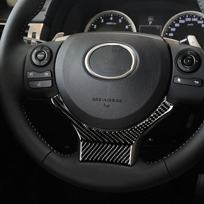Car Carbon Fiber Steering Wheel Decorative Sticker for Lexus IS250 2013-, Left Drive, Steering Wheel