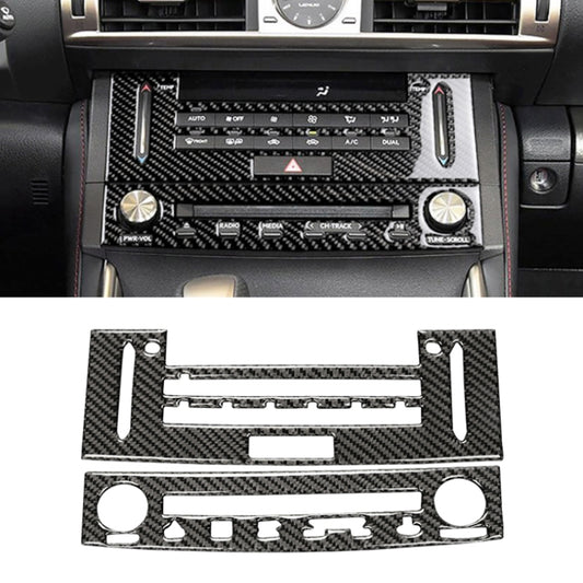 Car Carbon Fiber Air Conditioning CD Panel Decorative Sticker for Lexus IS250 2013-, Left Drive, Air Conditioning CD Panel