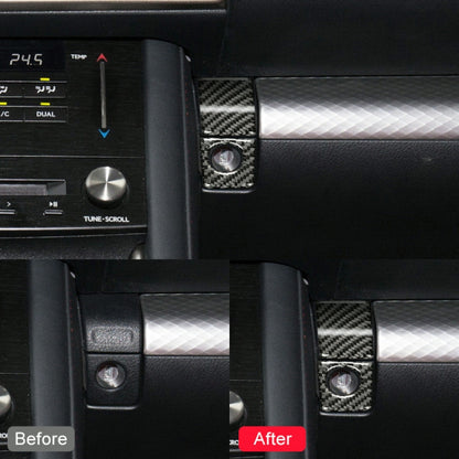 Car Carbon Fiber Storage Box Switch Decorative Sticker for Lexus IS250 2013-, Left Drive, Storage Box Switch