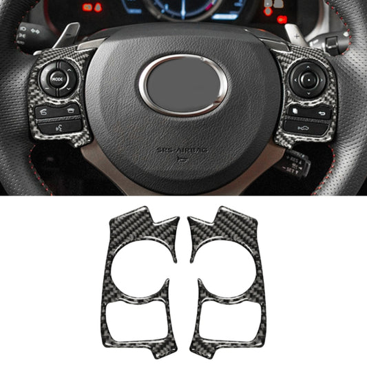 Car Carbon Fiber Steering Wheel Button Decorative Sticker for Lexus IS250 NX200 200t 300h 13-, Left Drive B Style, Steering Wheel Button B Style, Left Drive