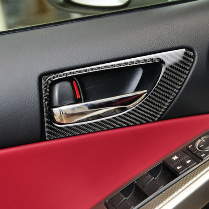 Car Carbon Fiber Front Door Handle Decorative Sticker for Lexus IS250 2013-, Left Drive B Style, Front Door Handle B Style