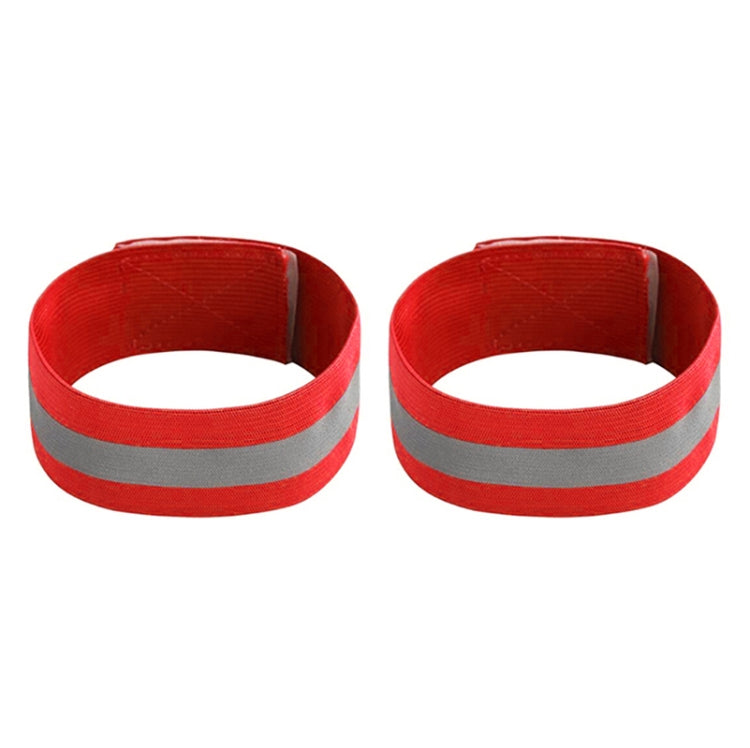 2pcs Reflective Band Outdoor Sports Running Cycling Night Warning Wrist Band, Red, Yellow+Orange, Black, Purple