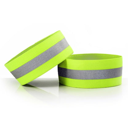 2pcs Reflective Band Outdoor Sports Running Cycling Night Warning Wrist Band, Red, Yellow+Orange, Black, Purple