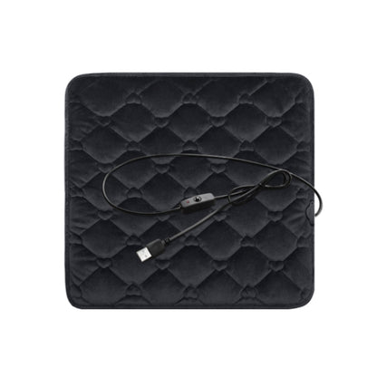 Car USB Seat Heater Cushion Warmer Cover Winter Heated Warm Mat, Style: Heart Shape, Heart Shape (Black)