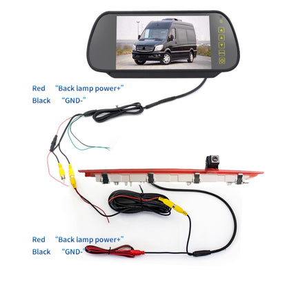 PZ468 Car Waterproof 170 Degree Brake Light View Camera + 7 inch Rearview Monitor for Mercedes-Benz Vito 2016, PZ468 + 7 inch Rearview Monitor