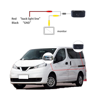 PZ469 Car Waterproof 170 Degree Brake Light View Camera + 7 inch Rearview Monitor for Nissan N200 2010-2017, PZ469 + 7 inch Rearview Monitor