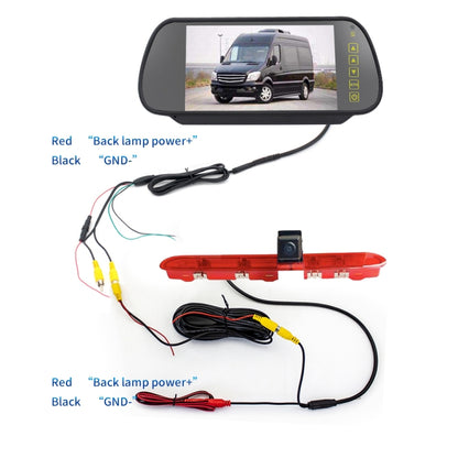 PZ471 Car Waterproof 170 Degree Brake Light View Camera + 7 inch Rearview Monitor for Citroen / Peugeot / Toyota, PZ471 + 7 inch Rearview Monitor