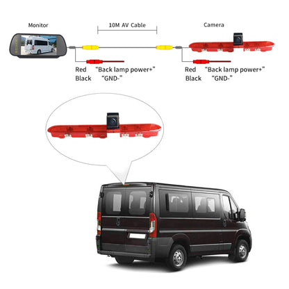 PZ471 Car Waterproof 170 Degree Brake Light View Camera + 7 inch Rearview Monitor for Citroen / Peugeot / Toyota, PZ471 + 7 inch Rearview Monitor