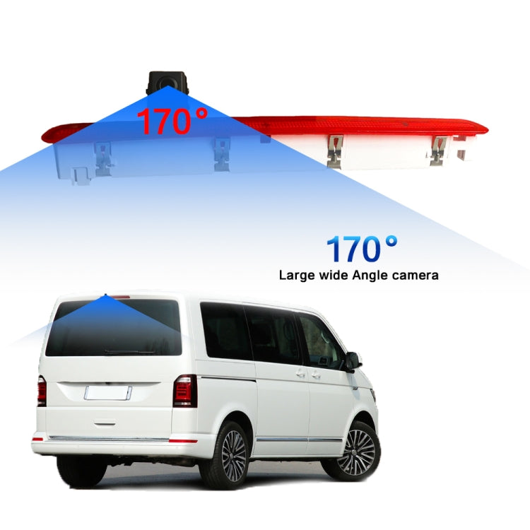 PZ473 Car Waterproof 170 Degree Brake Light View Camera + 7 inch Rearview Monitor for Volkswagen T6 Single Door, PZ473 + 7 inch Rearview Monitor