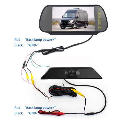 PZ474 Car Waterproof 170 Degree Brake Light View Camera + 7 inch Rearview Monitor for Iveco Daily 4 Gen, PZ474 + 7 inch Rearview Monitor