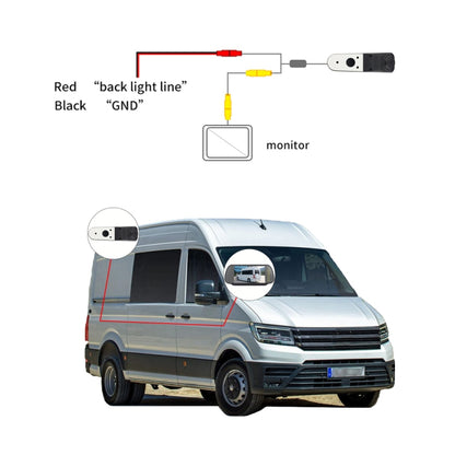 PZ475 Car Waterproof 170 Degree Brake Light View Camera + 7 inch Rearview Monitor for Volkswagen Crafter, PZ475 + 7 inch Rearview Monitor