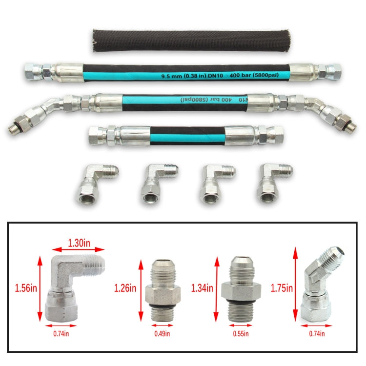 High Pressure Oil Pump (HPOP) Hoses Lines Fittings Set for 1999-2003 Ford Powerstroke Turbo 7.3L, For 1999-2003 Ford Powerstroke