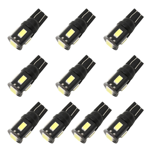 10 PCS T10 DC12V / 1.5W / 6000K / 80LM Car Decoding LED Clearance Lights with 6LEDs SMD-5630 Lamp Beads, T10 DC12V / 1.5W / 6000K