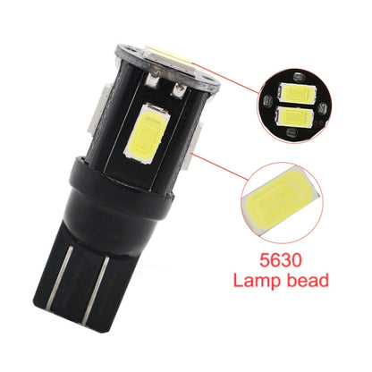 10 PCS T10 DC12V / 1.5W / 6000K / 80LM Car Decoding LED Clearance Lights with 6LEDs SMD-5630 Lamp Beads, T10 DC12V / 1.5W / 6000K