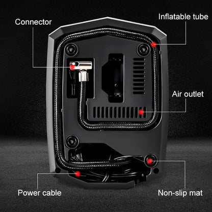 Car 12V Portable Inflatable Cylinder Pedal Digital Display Air Pump with Light & Tool Box, Digital Display with Tool Box