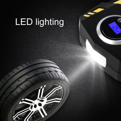 Car 12V Portable Inflatable Cylinder Pedal Digital Display Air Pump with Light & Tool Box, Digital Display with Tool Box