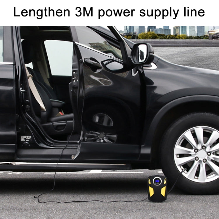 Car 12V Portable Inflatable Cylinder Pedal Digital Display Air Pump with Light & Tool Box, Digital Display with Tool Box