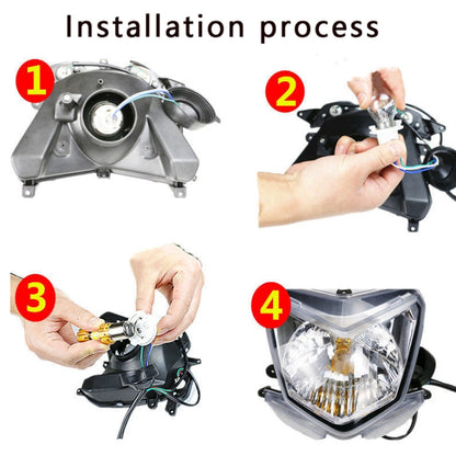 BA20D DC12-80V / 20W / 6000K / 2000LM Motorcycle Headlight with Angel Eyes, BA20D (Blue), BA20D (Red)