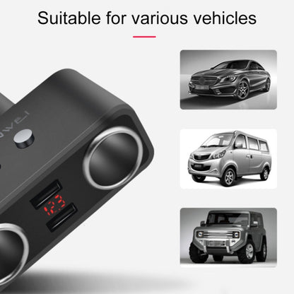 SHUNWEI SD-1925 120W 3A Car 2 in 1 Dual USB Charger 90 Degree Free Rotation Cigarette Lighter, SD-1925 (Black), SD-1925