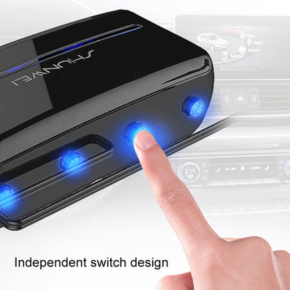 SHUNWEI SD-1939D 120W QC3.0 Car 3 in 1 Dual USB Charger Cigarette Lighter, SD-1939D