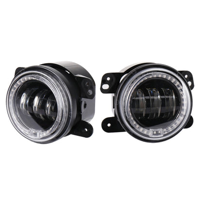 2 PCS DC12V-30V / 30W / 3A / 1440LM 12LEDs  4 inch Car LED Colorful Fog Light, Style: Black Background, Style: Black Background(White Light), Style: Black Background(Yellow Light)