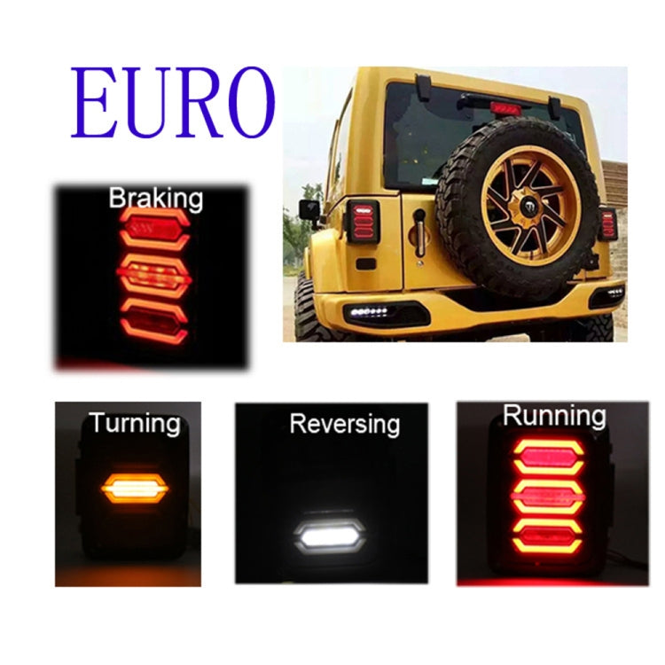 1 Pair 15W DC 12V IP67 4 in 1 Car LED Tail Lights / Driving Lights / Brake Lights/Turn Reverse, European Version, 1 Pair European Version