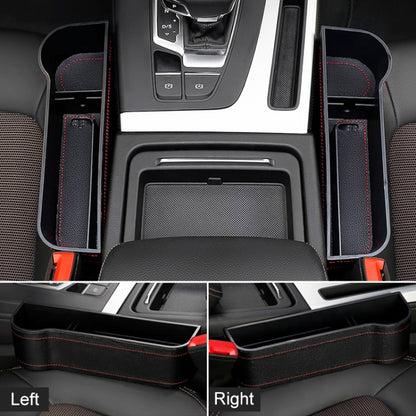 2 PCS Car Multi-functional Principal And Deputy Driver Seat Console Leather Box, Seat Console Leather Box (Black), Seat Console Leather Box (Beige), Seat Console Leather Box (Brown)