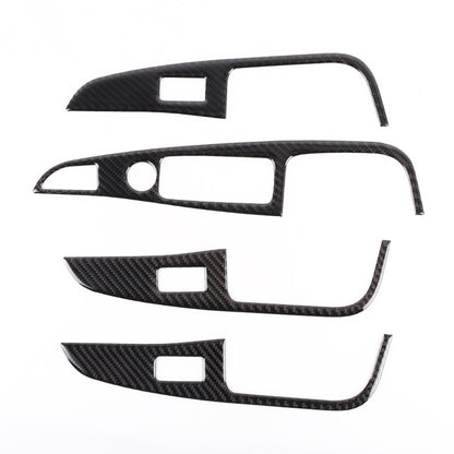 4 PCS Car Carbon Fiber Window Lift Button Decorative Sticker for BMW X5 2020, Window Lift Button